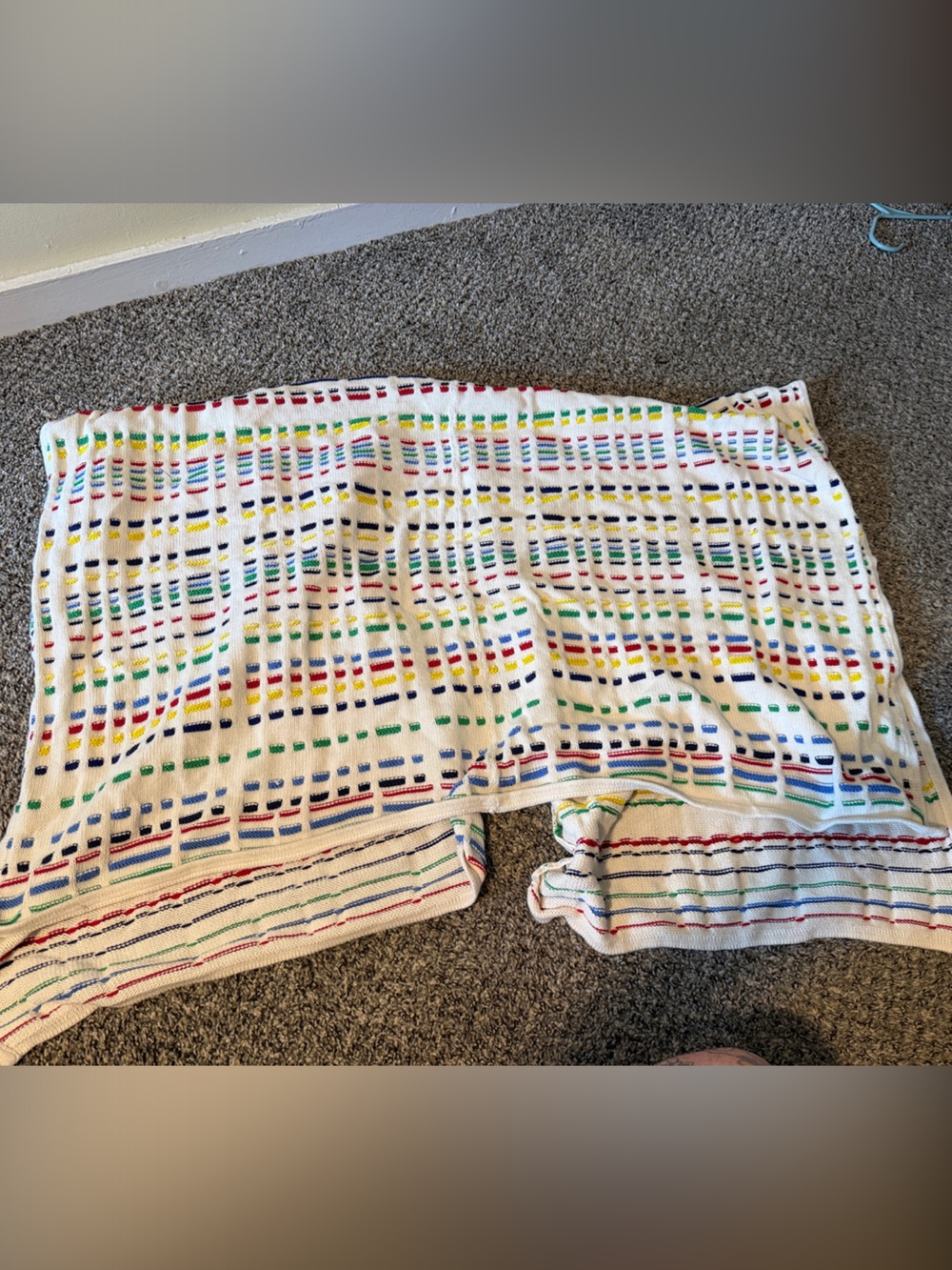 Knit multicolored poncho